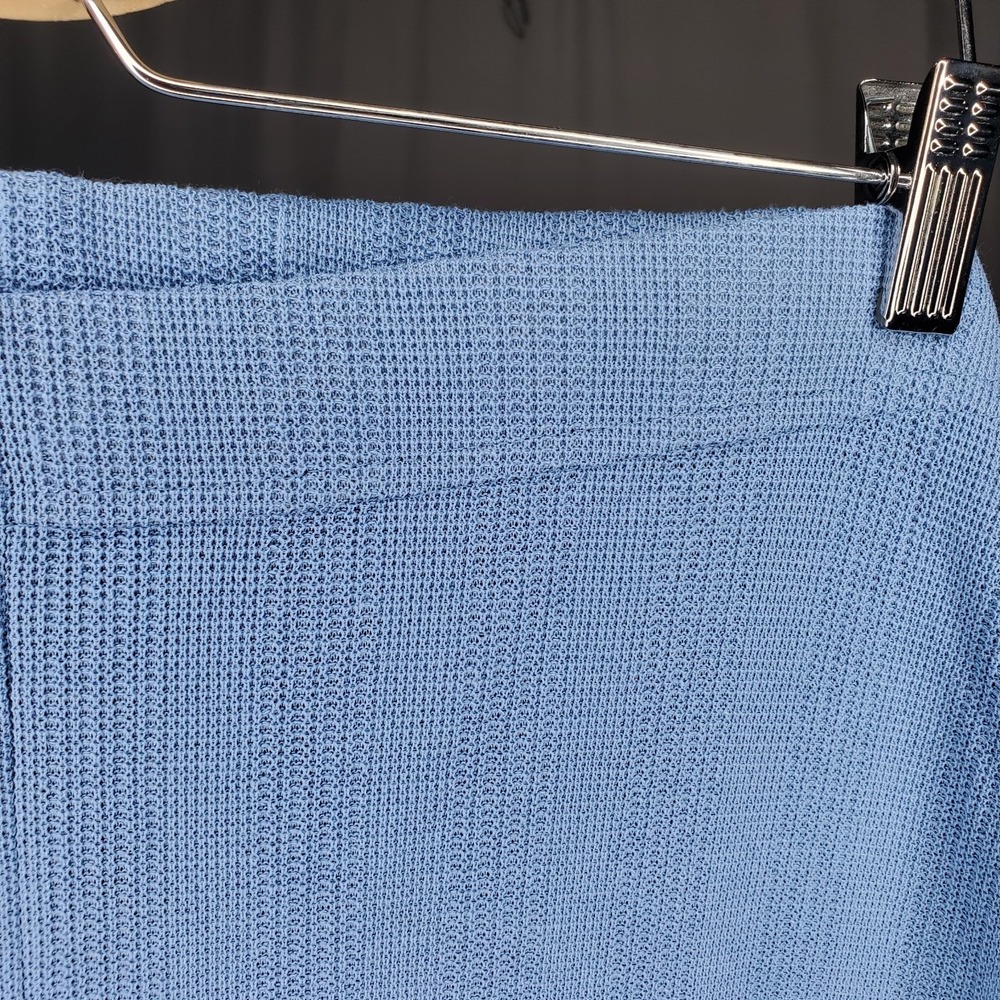 Fashion Formulas Vtg 60s Knit Pant Top Set Womens 3X Blue Textured Button Pocket - Picture 7 of 16